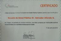 Certificado que nombra miembro honorario a la ESP por la Red de Escuelas y Centros Formadores en Salud Pública de Brasil.