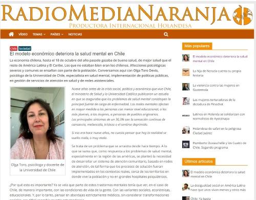 Entrevista Olga Toro, Jefa Programa Salud Mental