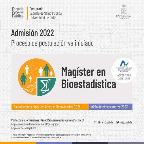 El Programa en Bioestadística se encuentra en proceso de revisión de pares. Hoy se encuentra acreditado hasta octubre de 2022.